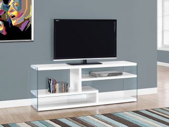 Prateleira de TV na parede (295+ fotos): nuances de design (articulada, canto, vidro)