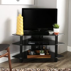 Prateleira de TV na parede (295+ fotos): nuances de design (articulada, canto, vidro)