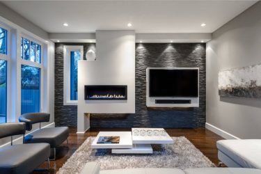 Prateleira de TV na parede (295+ fotos): nuances de design (articulada, canto, vidro)