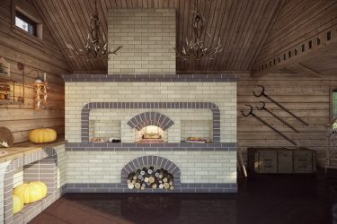 A simbiose do presente e do passado! Fogões originais russos no interior das casas