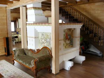 A simbiose do presente e do passado! Fogões originais russos no interior das casas