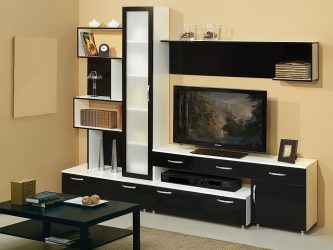 Belíssimo armário na parede da sala: mais de 140 fotos de parede grande e modular