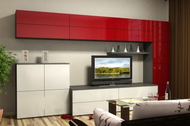 Belíssimo armário na parede da sala: mais de 140 fotos de parede grande e modular