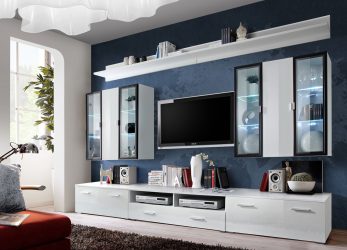 Belíssimo armário na parede da sala: mais de 140 fotos de parede grande e modular