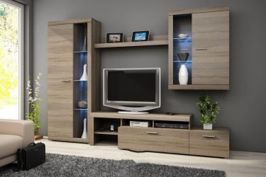 Belíssimo armário na parede da sala: mais de 140 fotos de parede grande e modular