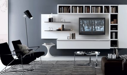 Belíssimo armário na parede da sala: mais de 140 fotos de parede grande e modular
