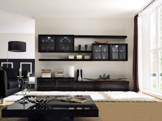 Belíssimo armário na parede da sala: mais de 140 fotos de parede grande e modular