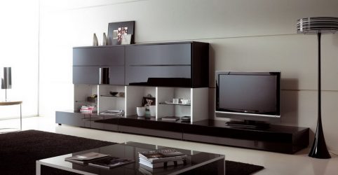 Belíssimo armário na parede da sala: mais de 140 fotos de parede grande e modular
