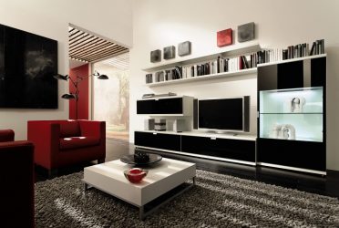 Belíssimo armário na parede da sala: mais de 140 fotos de parede grande e modular