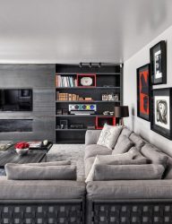 Belíssimo armário na parede da sala: mais de 140 fotos de parede grande e modular