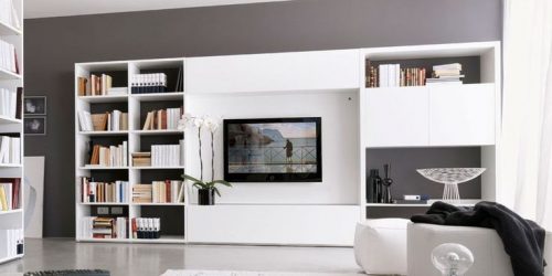 Belíssimo armário na parede da sala: mais de 140 fotos de parede grande e modular