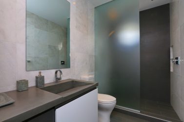 A escolha de cortinas no banheiro: 175+ (foto) para o seu design (tecido, plástico, vidro)