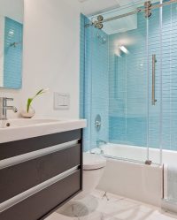 A escolha de cortinas no banheiro: 175+ (foto) para o seu design (tecido, plástico, vidro)