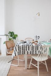 Experimentando com toalhas de mesa em cima da mesa: 265+ Fotos de opções bonitas e modernas (silicone, transparentes, a céu aberto)