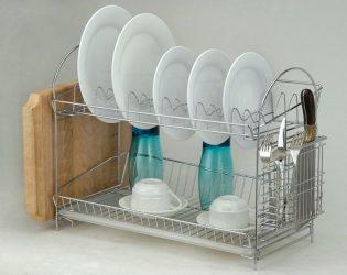 O secador de cozinha para ware em um caso (115 + fotos) - construído em, angular, de um aço inoxidável. Qual você escolhe?