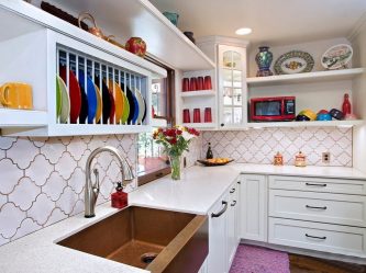 O secador de cozinha para ware em um caso (115 + fotos) - construído em, angular, de um aço inoxidável. Qual você escolhe?