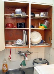 O secador de cozinha para ware em um caso (115 + fotos) - construído em, angular, de um aço inoxidável. Qual você escolhe?