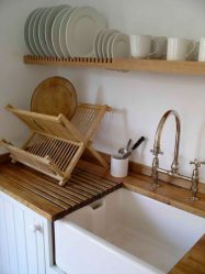 O secador de cozinha para ware em um caso (115 + fotos) - construído em, angular, de um aço inoxidável. Qual você escolhe?