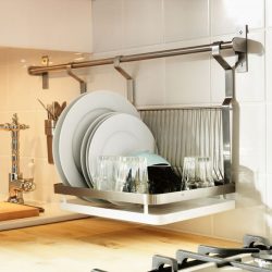 O secador de cozinha para ware em um caso (115 + fotos) - construído em, angular, de um aço inoxidável. Qual você escolhe?