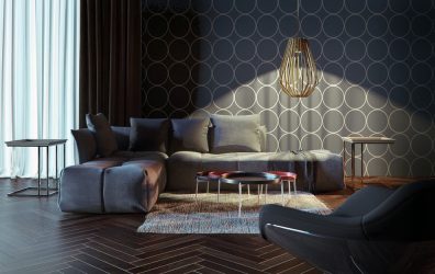 A combinação de papel de parede e móveis no interior da sala de estar / quarto / cozinha / berçário. Quão importante é a escolha?