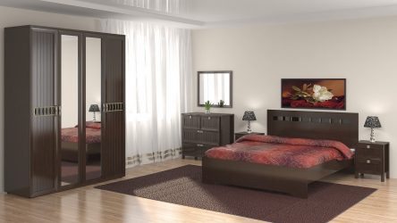 Wenge no interior: 160+ (foto) combinações de cores com mobiliário (design da sala de estar, quarto, corredor)