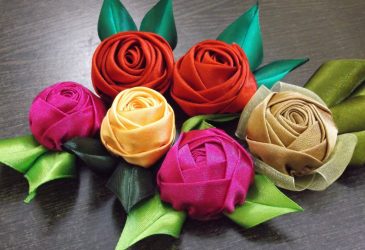 Como fazer uma flor a partir de uma fita Fazer as suas próprias mãos (mais de 90 fotos): Aulas Master simples para criar um Bud bonito