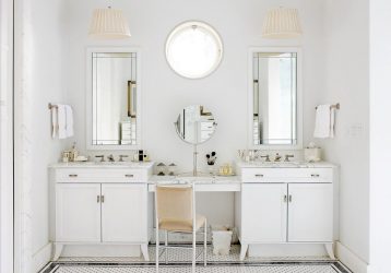 Penteadeira com espelho e iluminação: 140+ (Foto) Opções para o seu quarto