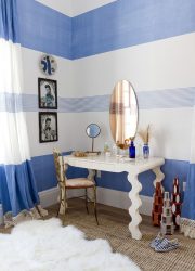 Penteadeira com espelho e iluminação: 140+ (Foto) Opções para o seu quarto