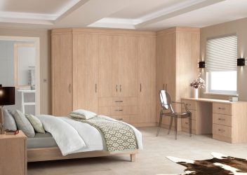 Guarda-roupa de canto moderno no quarto: de pequeno a grande porte. Qual poderia ser o seu conteúdo?