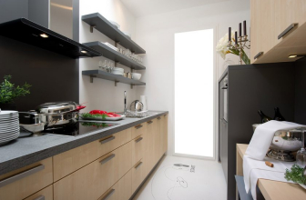 How to make a narrow and long kitchen: nuances and tricks for a small interior (175+ Photos)