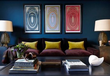 Cor do céu e do mar: 215+ Foto Design exclusivo. A escolha de combinações de azul no interior