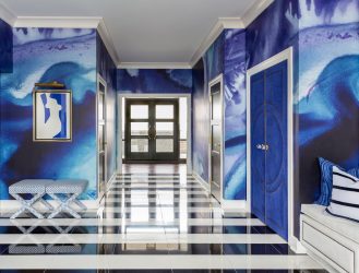 Cor do céu e do mar: 215+ Foto Design exclusivo. A escolha de combinações de azul no interior