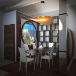 Aquário no interior de um apartamento ou casa: 145+ (Foto) tipos de decoração de seu design (canto, seco, parede divisória, pequeno)