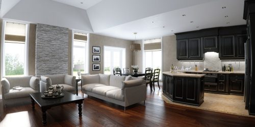 Elegância discreta do estilo americano: Escolhendo um design para um apartamento (sala de estar, quarto, cozinha)