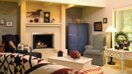 Elegância discreta do estilo americano: Escolhendo um design para um apartamento (sala de estar, quarto, cozinha)