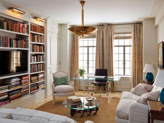 Elegância discreta do estilo americano: Escolhendo um design para um apartamento (sala de estar, quarto, cozinha)