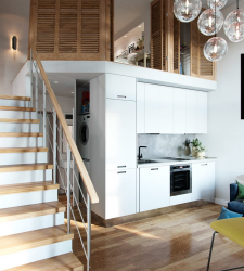 Entresol: 155+ Fotos em interiores modernos de apartamentos. Escolhendo opções para o corredor, cozinha, acima da porta