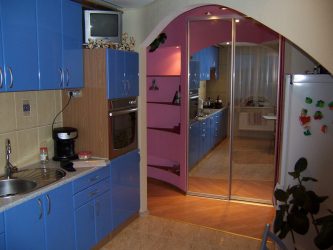 Arco para a cozinha em vez da porta: 115+ (Foto) Design entre salas