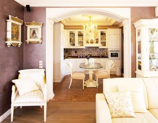 Arco para a cozinha em vez da porta: 115+ (Foto) Design entre salas