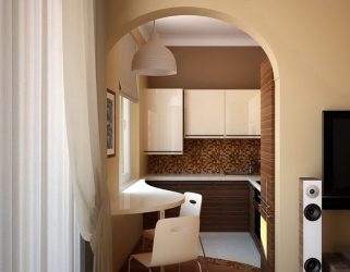 Arco para a cozinha em vez da porta: 115+ (Foto) Design entre salas