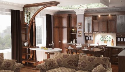 Arco para a cozinha em vez da porta: 115+ (Foto) Design entre salas