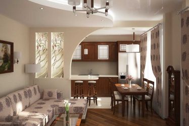Arco para a cozinha em vez da porta: 115+ (Foto) Design entre salas