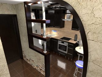 Arco para a cozinha em vez da porta: 115+ (Foto) Design entre salas