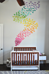 Lindas borboletas na parede faça você mesmo: 140+ (Foto) decorações no interior (papel, volumétrico, adesivos)