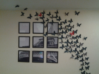 Lindas borboletas na parede faça você mesmo: 140+ (Foto) decorações no interior (papel, volumétrico, adesivos)