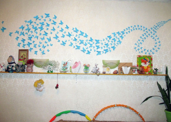 Lindas borboletas na parede faça você mesmo: 140+ (Foto) decorações no interior (papel, volumétrico, adesivos)