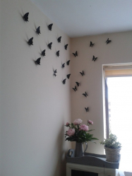 Lindas borboletas na parede faça você mesmo: 140+ (Foto) decorações no interior (papel, volumétrico, adesivos)