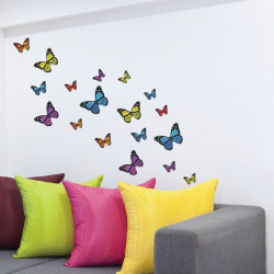Lindas borboletas na parede faça você mesmo: 140+ (Foto) decorações no interior (papel, volumétrico, adesivos)