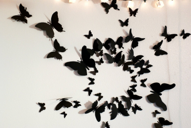 Lindas borboletas na parede faça você mesmo: 140+ (Foto) decorações no interior (papel, volumétrico, adesivos)