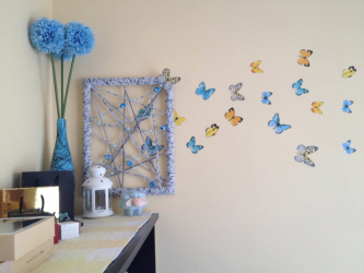 Lindas borboletas na parede faça você mesmo: 140+ (Foto) decorações no interior (papel, volumétrico, adesivos)